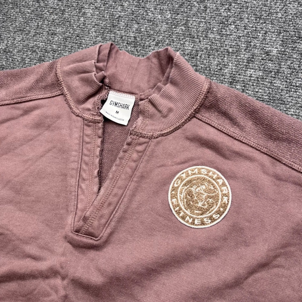 Gymshark Oversized Athleisure Loungewear Mauve Pink Split Neck Sweatshirt